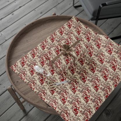 Vintage Christmas Toile Gift Wrap Santa Holiday Gift Wrapping Paper Christmas Gift Wrap Xmas Christmas Vintage Wrapping Paper Roll Victorian