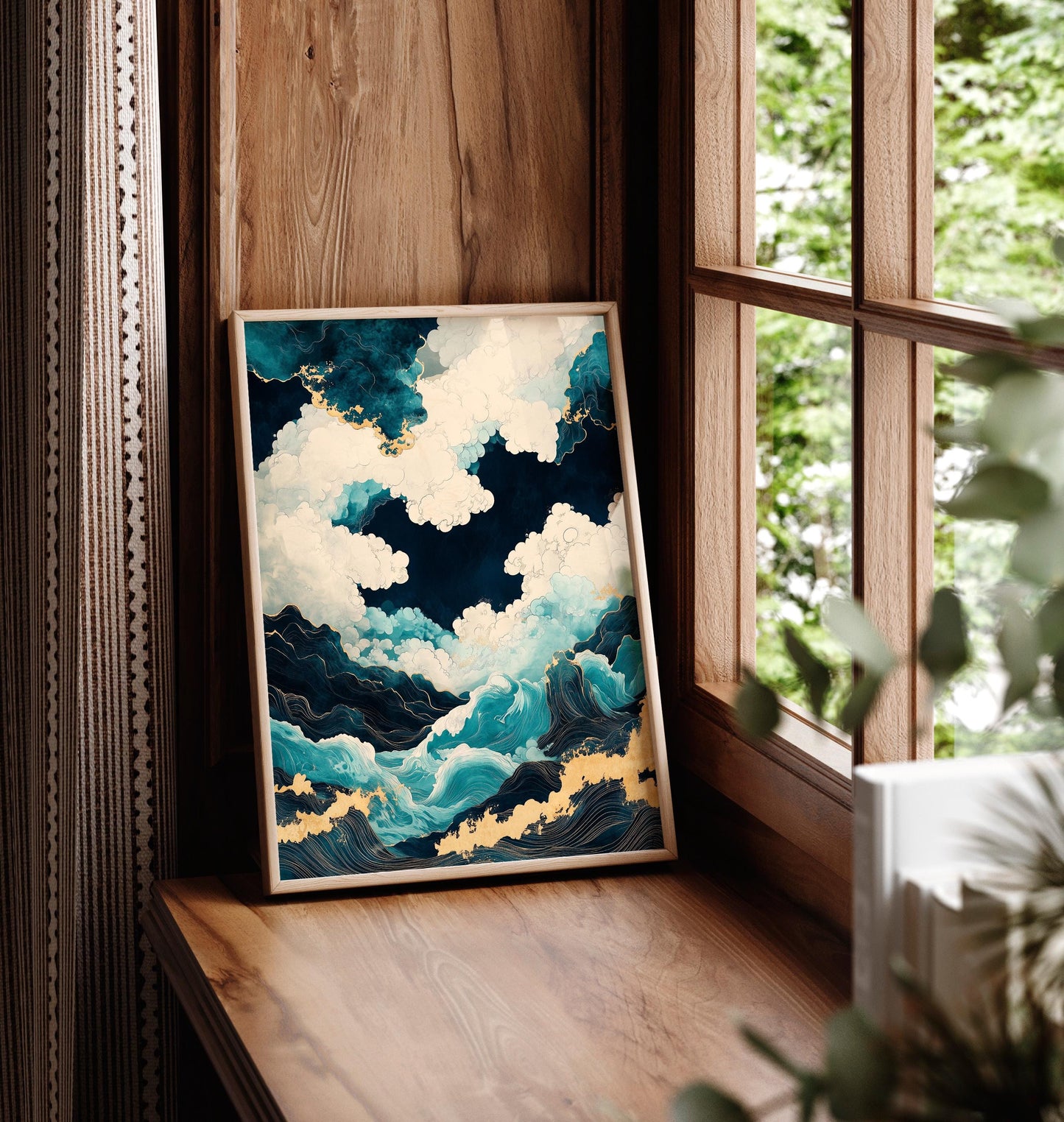 Japanese Waves Art Print: Ukiyo-e Style Ocean Landscape