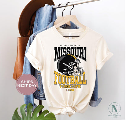 Retro Missouri Football Shirt, Vintage Missouri Football Tee, Columbia Missouri T-Shirt, College Football Shirt