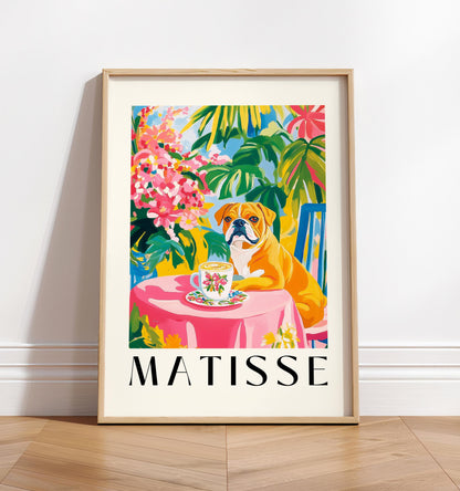 English Bulldog Coffee Print: Matisse Style Kitchen Wall Art