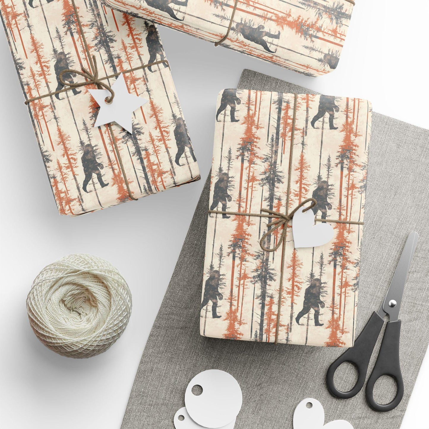Funny Sasquatch Wrapping Paper: Rustic Bigfoot Gift Wrap