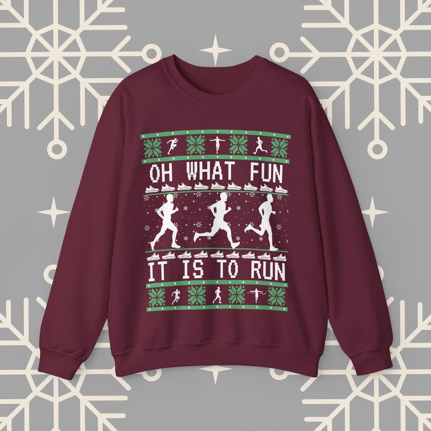 Men's Christmas Running Sweatshirt, Runner Ugly Christmas , Funny Running Shirt for Men, Holiday Run Crewneck, Gift for Runner