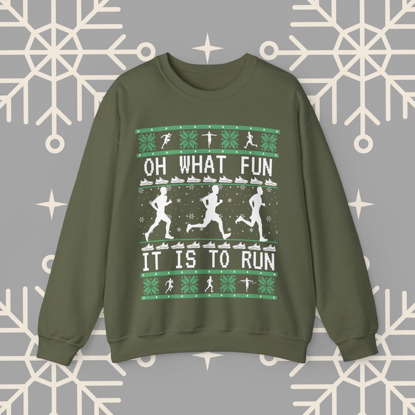 Men's Christmas Running Sweatshirt, Runner Ugly Christmas , Funny Running Shirt for Men, Holiday Run Crewneck, Gift for Runner