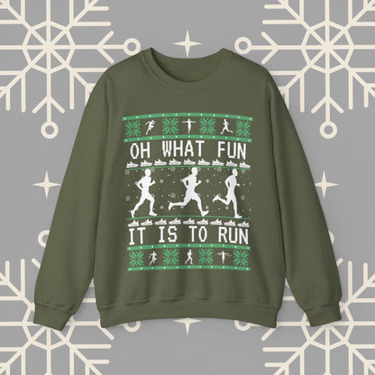 Men's Christmas Running Sweatshirt, Runner Ugly Christmas , Funny Running Shirt for Men, Holiday Run Crewneck, Gift for Runner