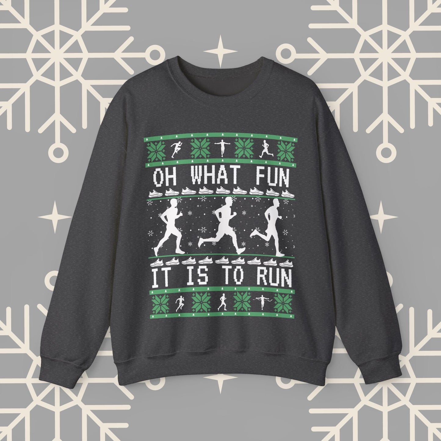 Men's Christmas Running Sweatshirt, Runner Ugly Christmas , Funny Running Shirt for Men, Holiday Run Crewneck, Gift for Runner