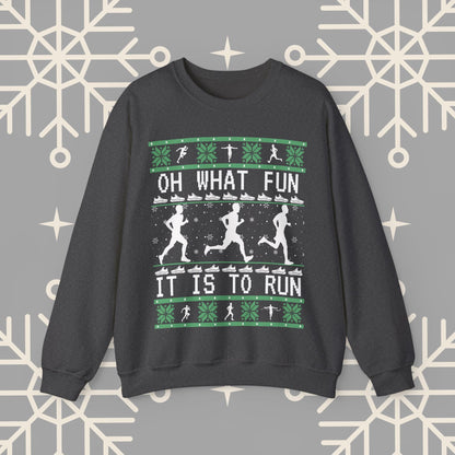 Men's Christmas Running Sweatshirt, Runner Ugly Christmas , Funny Running Shirt for Men, Holiday Run Crewneck, Gift for Runner