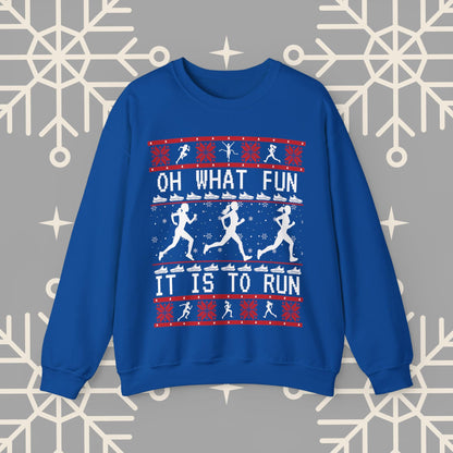 Women's Christmas Running Sweatshirt, Runner Ugly Christmas , Funny Running Shirt for Women, Holiday Run Crewneck, Gift for Runner