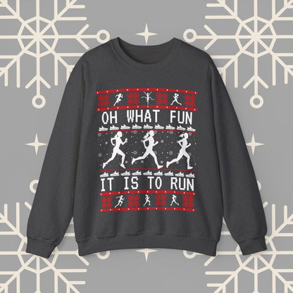 Women's Christmas Running Sweatshirt, Runner Ugly Christmas , Funny Running Shirt for Women, Holiday Run Crewneck, Gift for Runner