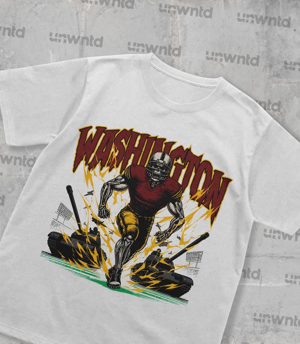 Washington Football Shirt - Graphic Tees - Skeleton Shirt - Merch Tee - Gift Shirt - Bootleg Shirt - Skeleton Football Shirt - Commanders