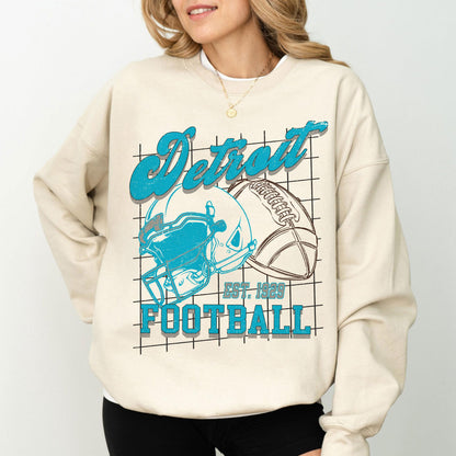 Detroit Football Shirt For Him, Vintage Detroit Sweatshirt, Detroit Football Retro Gift, Detroit Gift For Her, Detroit Football Crewneck