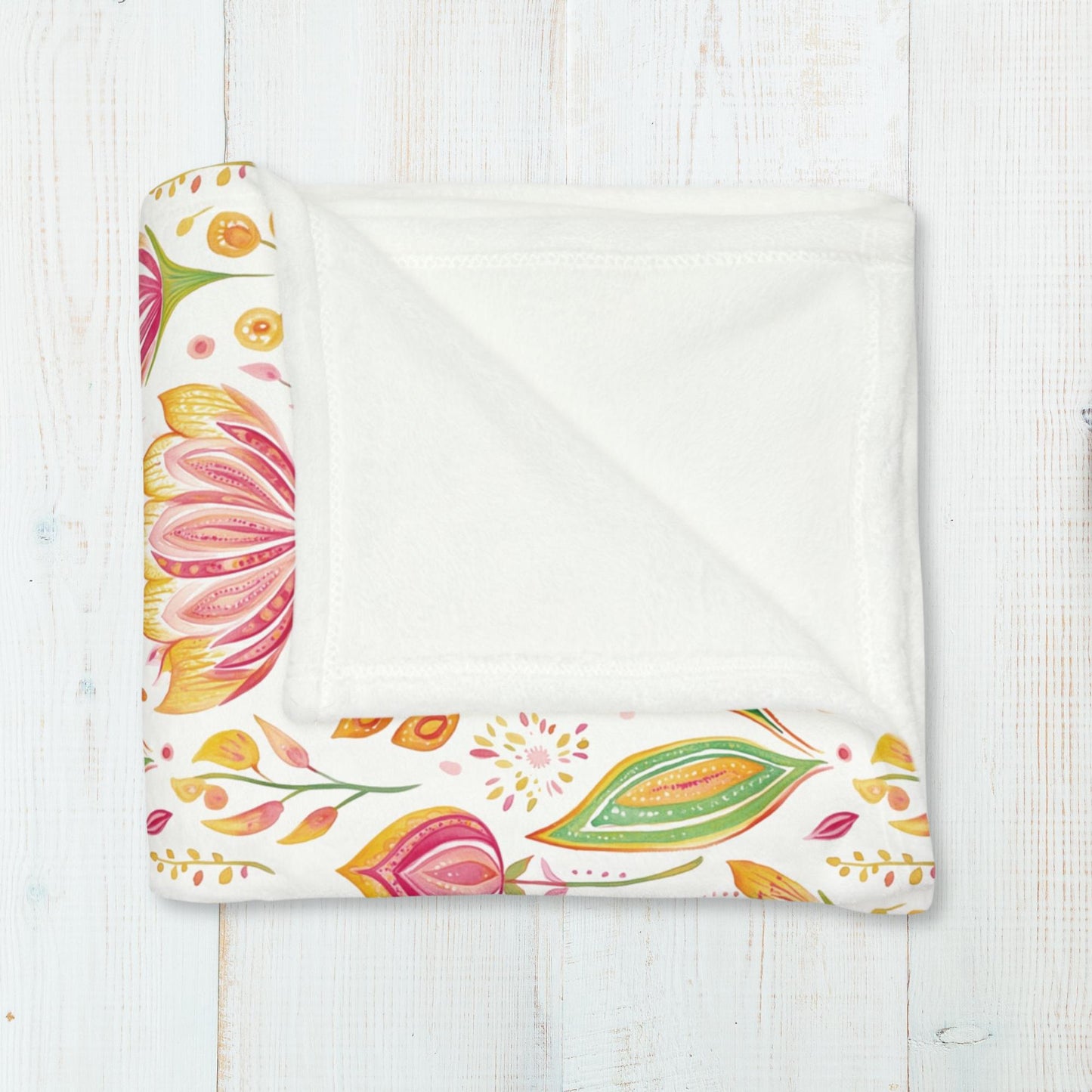 Retro Floral Blanket Boho Floral Fleece Throw Flower Lovers Gift Wildflower Bedding Botanical Lap Blanket Flower Lovers Christmas Gift Ideas