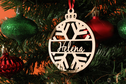Custom Wooden Ornaments, Christmas Gift, Holiday Gift, Laser Cut Ornament, Engraved Gift, Christmas Tree Decor, Rustic Decor, Wood Gift