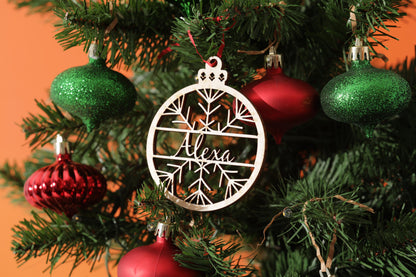 Personalized Wooden Ornament, Xmas Gift, Holiday Ornament, Laser Cut Ornament, Engraved Gift, Christmas Tree Decor, Rustic Decor, Wood Gift