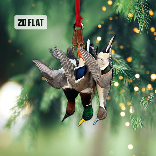 Duck Hunting Flat Ornament, Hunting Rearview Mirror Car Accessories, Hunting Christmas Ornament, Xmas Gift for Dad, Husband, Hunting Lover