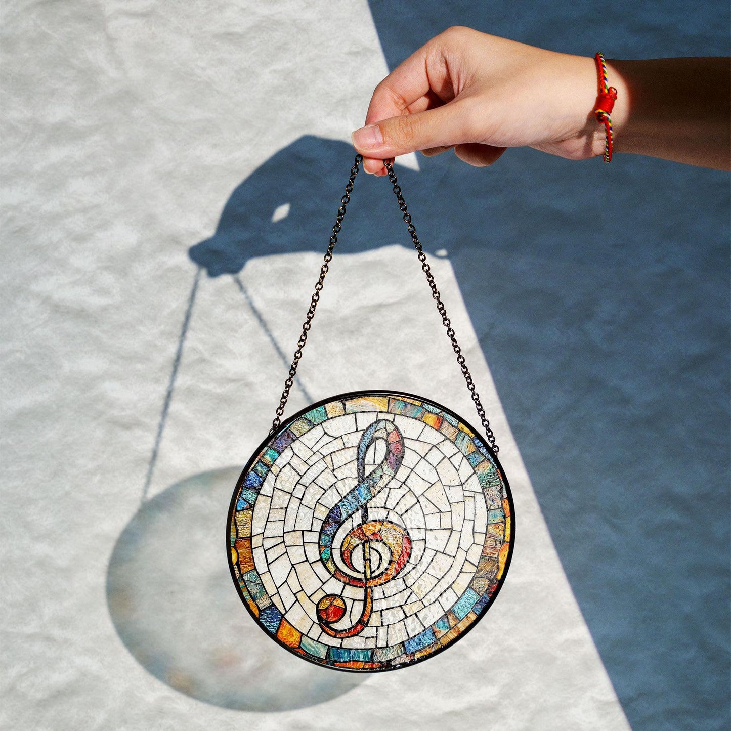Musical Stained Glass Suncatcher, Musician Gift, Music Design,Music Teacher Gift, Choir Member, Music Accessory, Singer Gift, Musician Decor