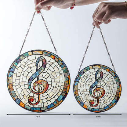Musical Stained Glass Suncatcher, Musician Gift, Music Design,Music Teacher Gift, Choir Member, Music Accessory, Singer Gift, Musician Decor