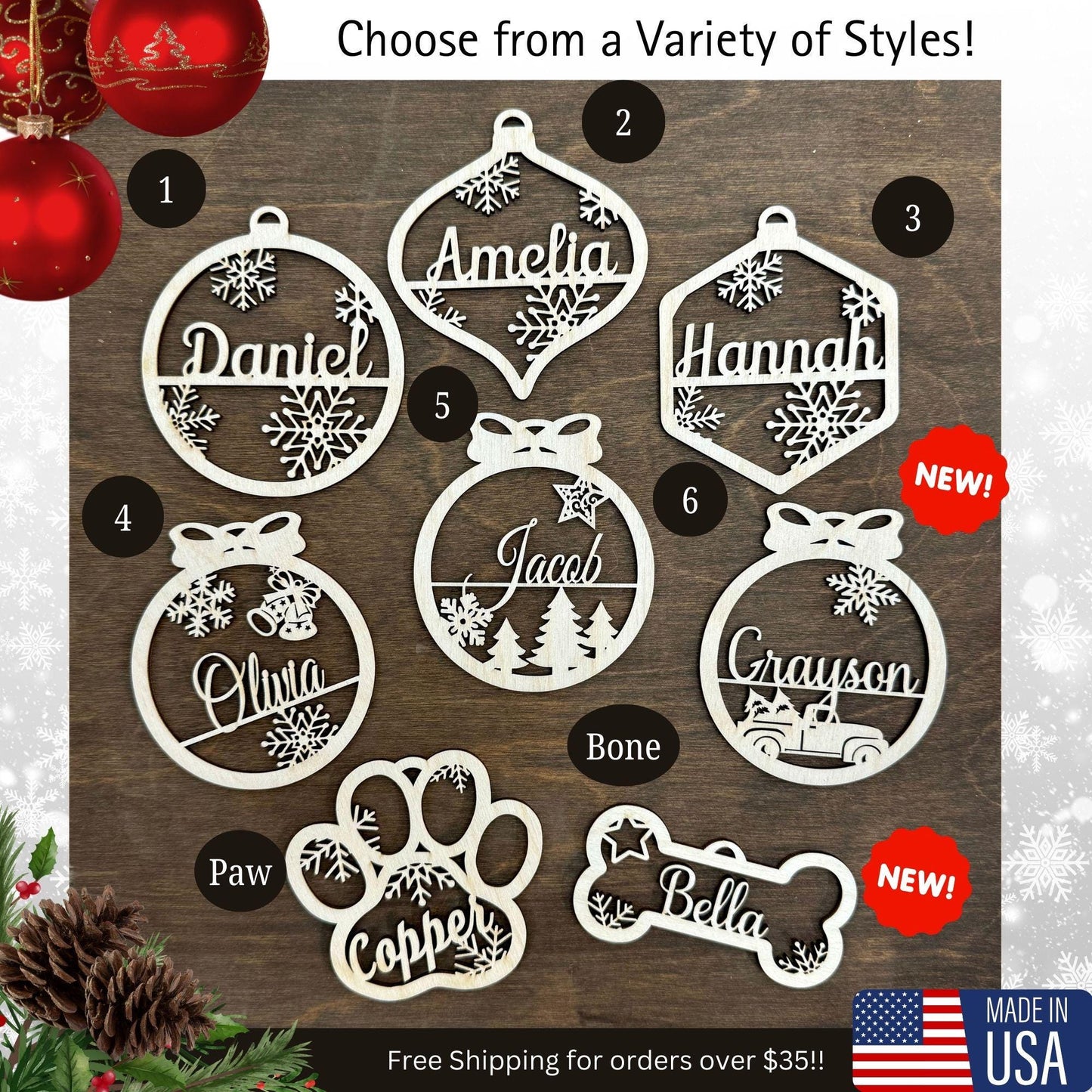 Personalized Christmas Ornament | Custom Name Ornament | Christmas Gift Ornament 2025