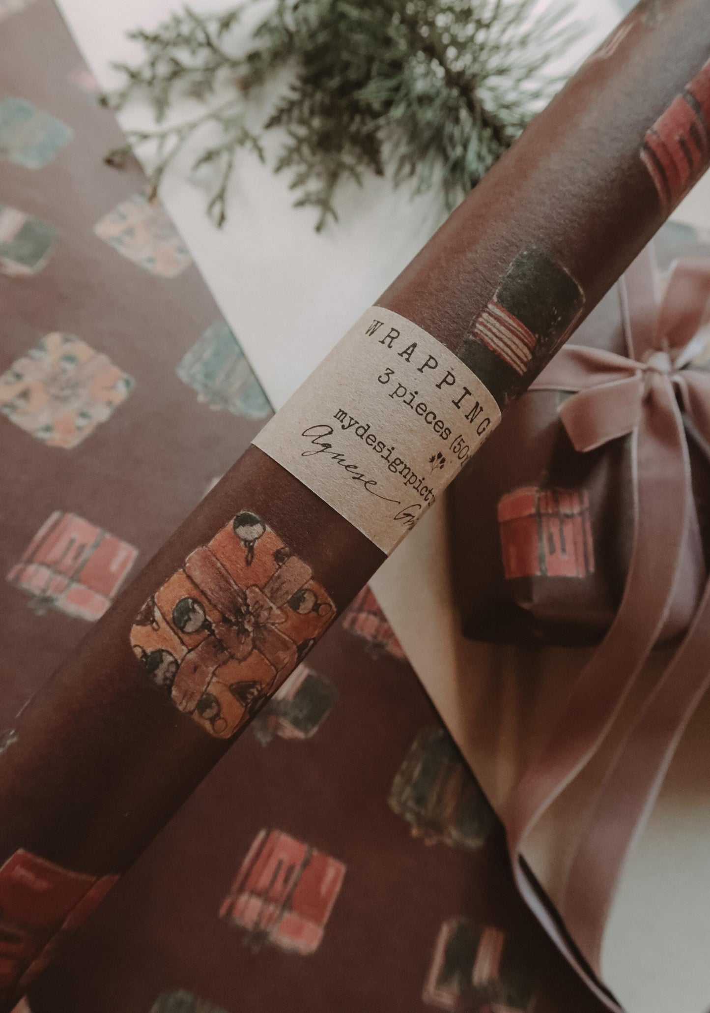 Gifts Wrapping paper, Christmas Gift Wrap, Green Christmas Wrap, recycled Christmas Gift Warp, Xmas Wrapping paper, gift, natural, kraft