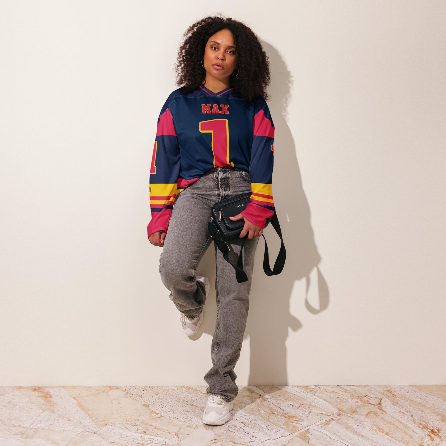 Unisex Racing Fan Apparel Oversized Hockey Jersey with Racing Number 1