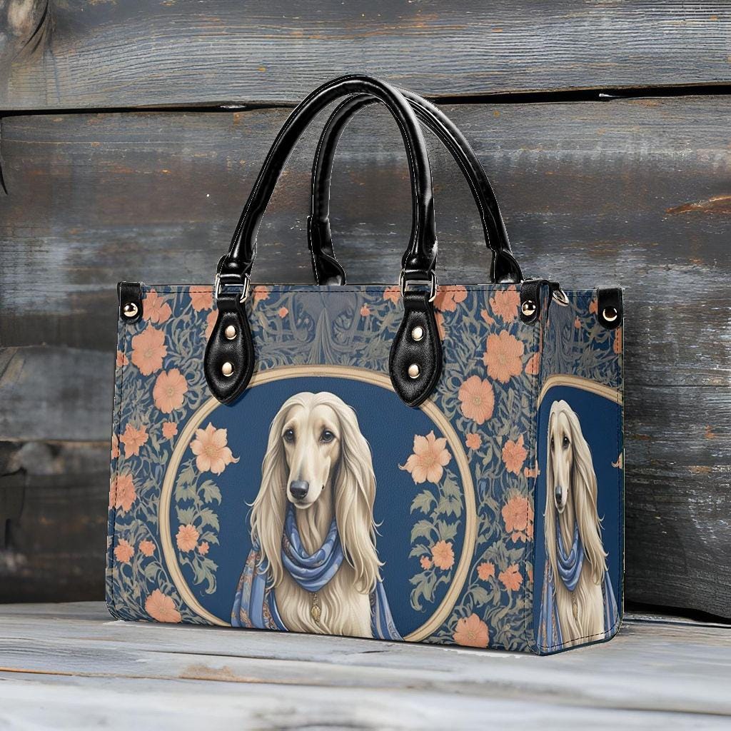 Afghan Hound in Silk Scarf Crossbody Bag - Elegant Designer Purse, Unique Dog Lover Gift
