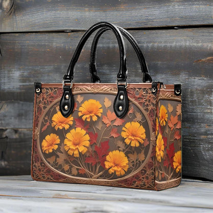 Autumn Maple Leaves Crossbody Bag - Nature-Inspired Vegan Leather Purse, Unique Gift for Women