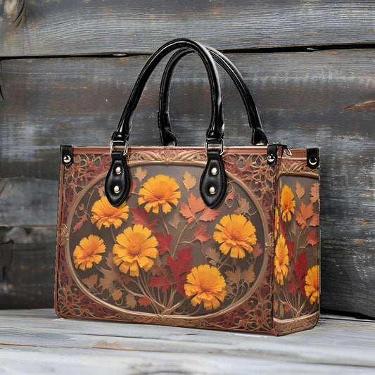 Autumn Maple Leaves Crossbody Bag - Nature-Inspired Vegan Leather Purse, Unique Gift for Women