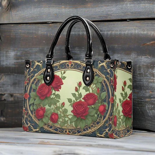 Lush Roses and Vines Bag Cute Crossbody Bag Unique Purse Cute Purse, Luxury Bag Vegan Leather Bags Printed Designer Bag