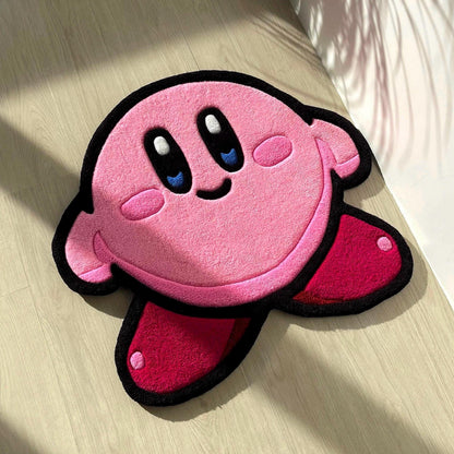 Pink Handmade Tufted Rug Featuring a Cute Cartoon Character - Perfect Birthday Gift for Girls, Kids, Siblings, Friends and Cartoon Lovers