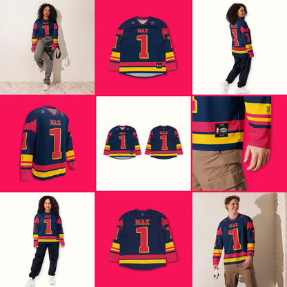 Unisex Racing Fan Apparel Oversized Hockey Jersey with Racing Number 1