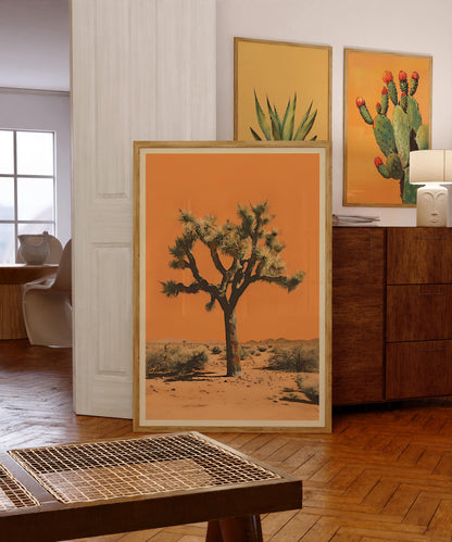 Vintage Joshua Tree Print, The Sonoran Desert Print Retro Outdoors Poster, Arizona Cabin Cottage Wall Art, Botanical Yucca Desert