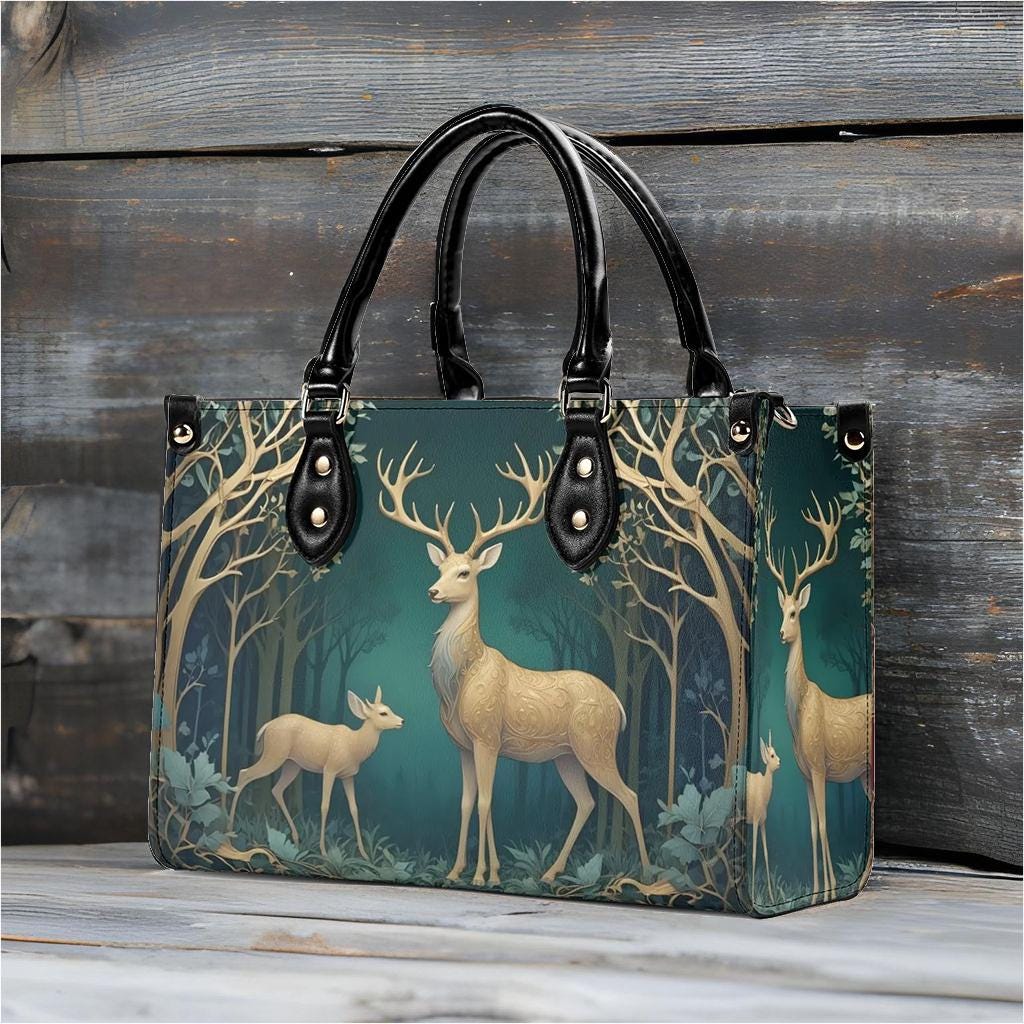 Elegant Deer Bag Cute Crossbody Bag Unique Purse Cute Purse, Luxury Bag Vegan Leather Bags Printed Designer Bag