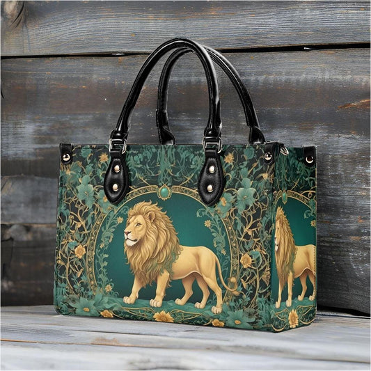 Majestic Golden Lion Crossbody Bag - Nature-Inspired Vegan Leather Designer Purse, Unique Gift for Women