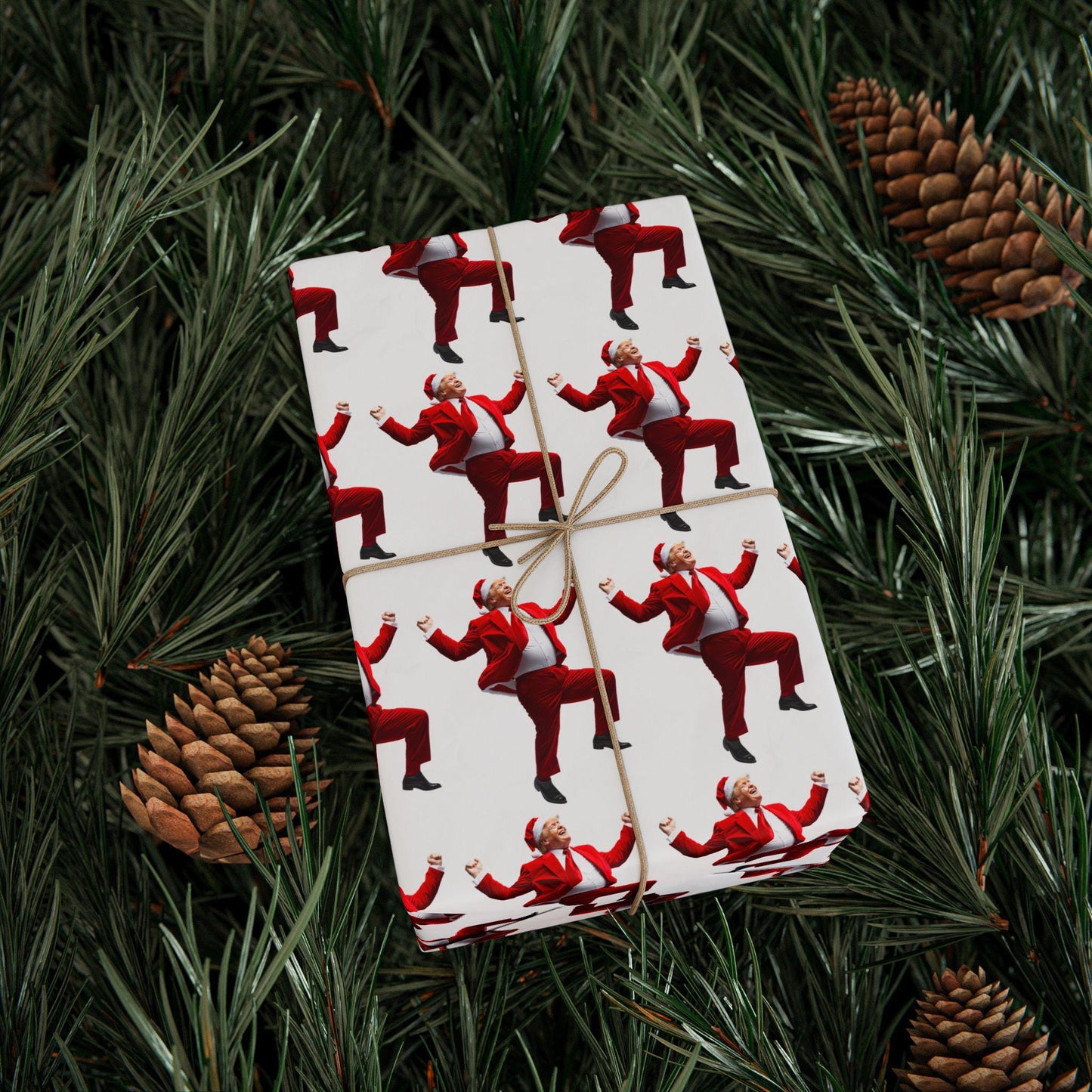 Christmas Trump Wrapping Papers, Dancing Trump MAGA, Festive Gift Wrap, Holiday Present Xmas Packaging, White elephant gift