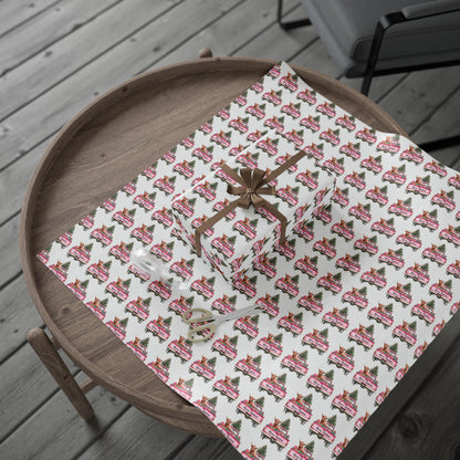 Christmas Wrapping Paper, Highland Cow Christmas Gift Wrap, Highland Cow, Cowgirl, Xmas Paper, Gift for Her, Floral Design, Boho Style