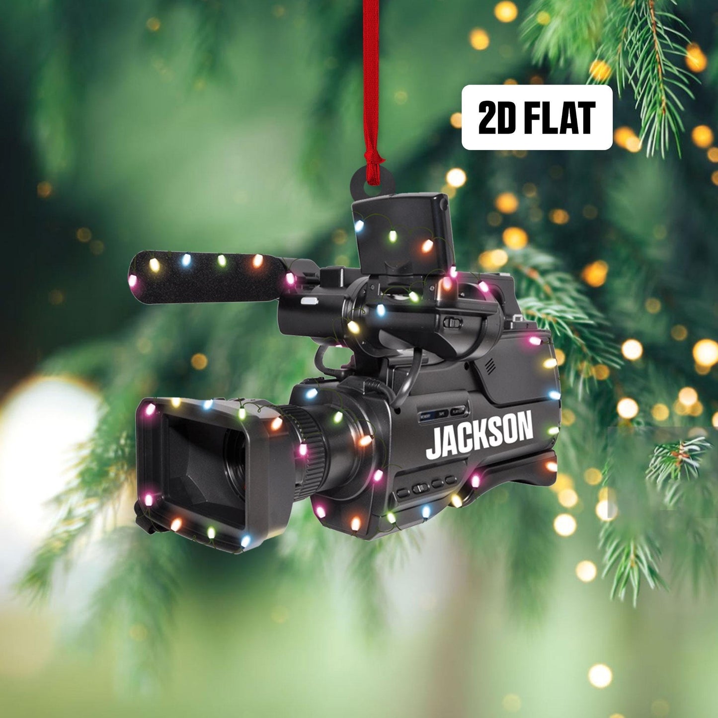 Personalized Professional Video Camera Camcorder 2D Flat Ornament, Video cameral Ornament Decor, Custom Angel Video camera Ornament Gift