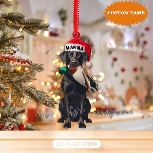 Personalized Labrador Duck Hunting Ornament, Labrador Dog Hunting Christmas Decor,  Xmas Gift For Hunter, Christmas Gift