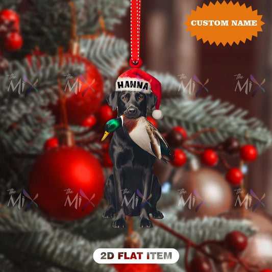 Personalized Labrador Duck Hunting Ornament, Labrador Dog Hunting Christmas Decor,  Xmas Gift For Hunter, Christmas Gift