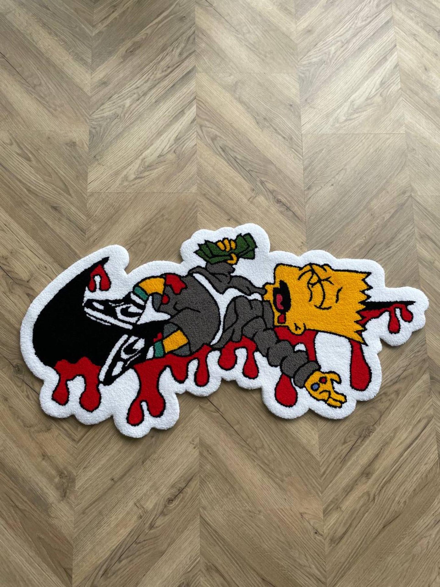Handmade Bart Simpson Tufted Rug: Luxury Carpet Design