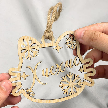 Personalized Plywood Christmas Ornament: Laser Cut Wood Xmas Decor