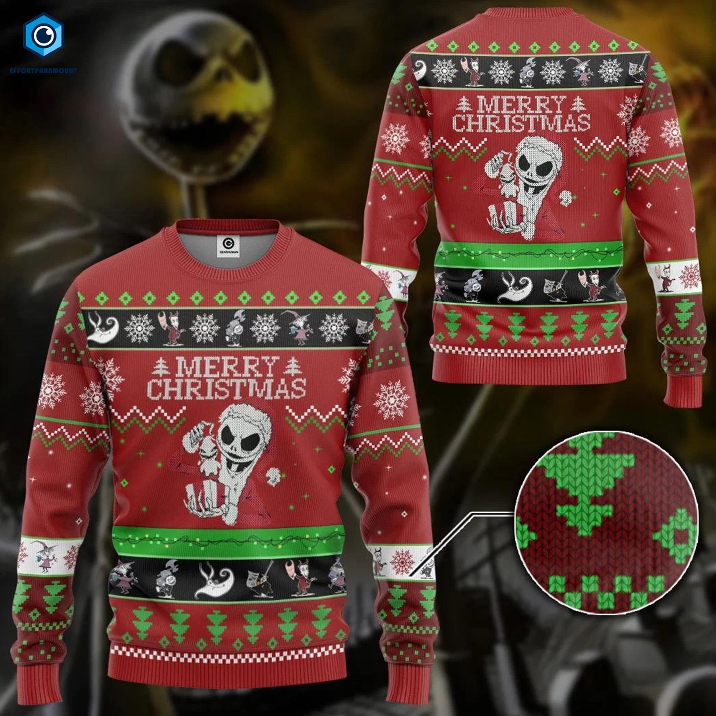 Nightmare Before Christmas Jack Skellington Ugly Christmas Sweater, Jack Skellington Christmas Sweater, Merry Christmas, Christmas Holiday