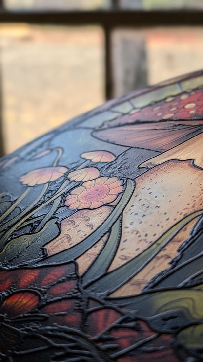 Amanita: Stained Glass Style Window Hanging