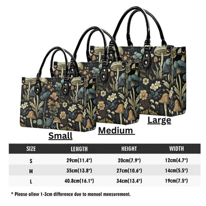Enchanted Forest Tote. Multi-pocket PU Leather Handbag For Women, Square Vegan Leather Purse, For Mom, Versatile Handbag