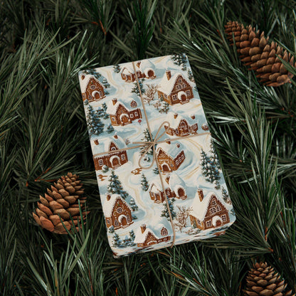 Christmas Gingerbread Wrapping Papers - Festive Holiday Gift Wrap, Xmas Present Packaging, Seasonal Craft Supplies, Cute Wrapping Sheets,