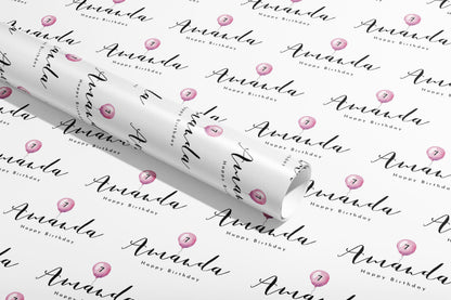 Personalised Birthday Gift Wrap, Wrapping Paper, Balloon, Your Name, Customised, Any Age, Party, Paper, Your Age, Anniversary, Recycle, Eco