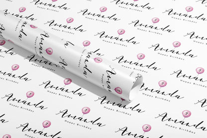 Personalised Birthday Gift Wrap, Wrapping Paper, Balloon, Your Name, Customised, Any Age, Party, Paper, Your Age, Anniversary, Recycle, Eco