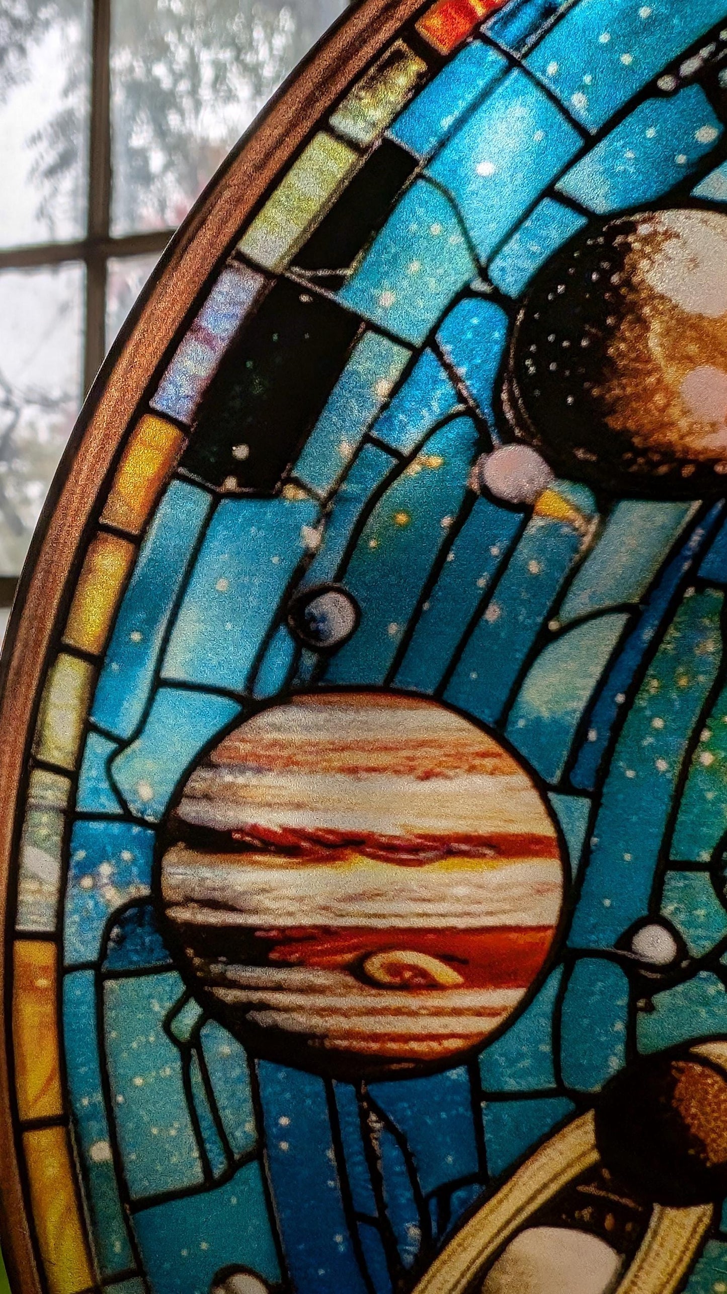The Solar System: Stained Glass Style Window Hanging Made With Real Glass