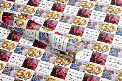 Personalised Anniversary Wrapping Paper, Gift Wrap, Your Names, Birthday, Balloons, Customised, Engagement, Couples, Valentines, Weddings