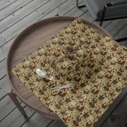 Cowboy Western Gift Wrap Papers - Christmas Western Wrapping Paper - Rustic Country Gift Wrap Paper.