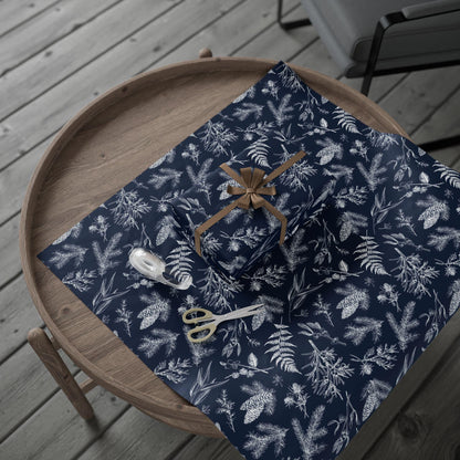 Blue Christmas Toile Holiday Gift Wrapping Papers | Christmas Toile Holiday Gift Wrap
