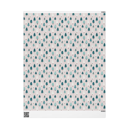 Tree Christmas Gift Wrapping Papers - Retro Christmas Gift wrap - Hand Drawn Classic Gift Wrap